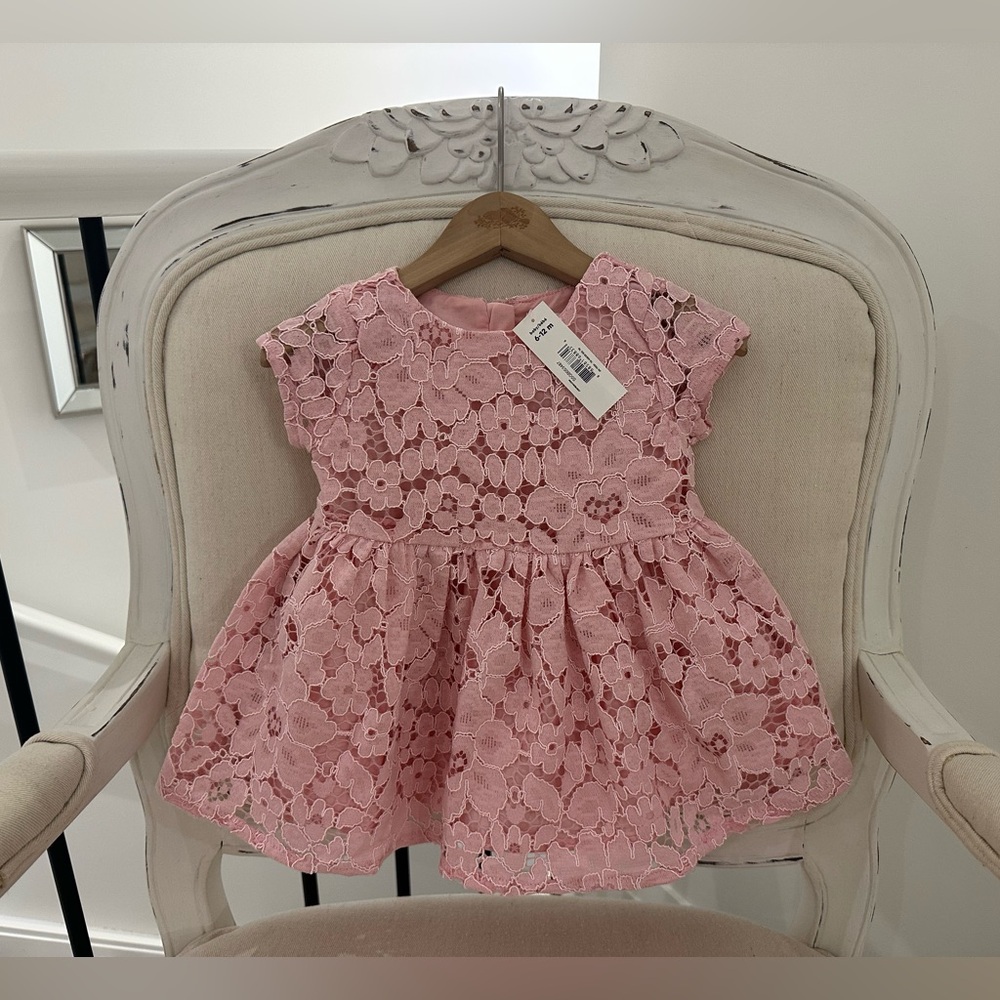 🎀 Baby 6~12 Mth Pink Lace Dress NWT